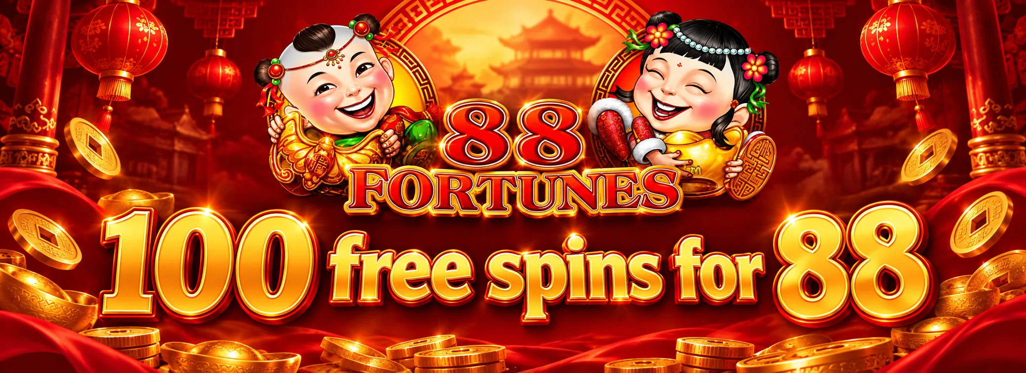 100% up to 500 EUR plus 100 free spins on 88 Fortunes